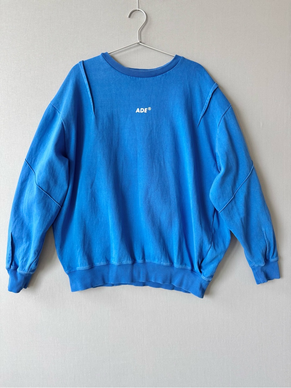 Ader Error Unisex Royal Blue Crewneck Sweatshirt from SS21 Collection - Size A1